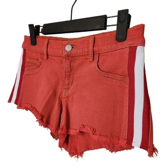 SIWY Red denim shortie short shorts cut offs 24 - Picture 2 of 7